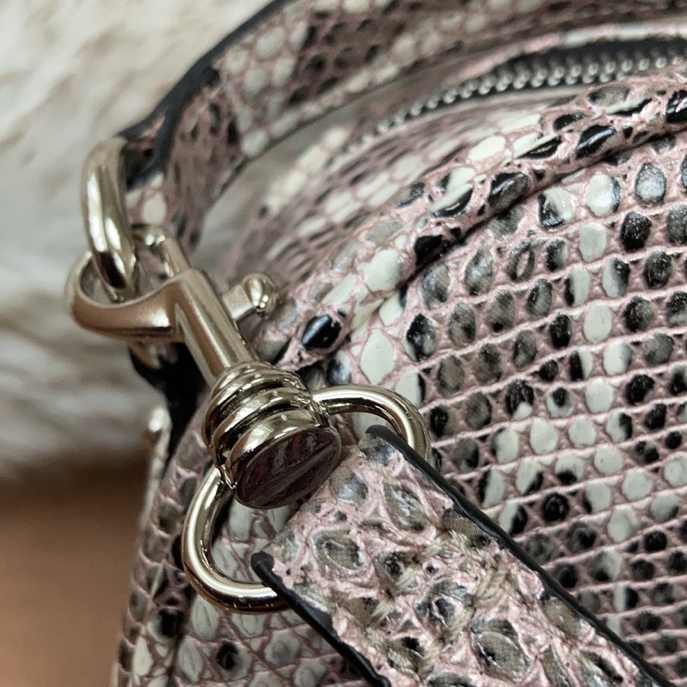 Express Round Python Top Zip Crossbody Bag. - image 6